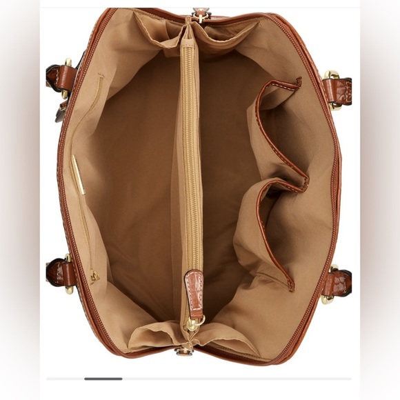 Linen Croc-Embossed Dome Satchel - Picture 4 of 12